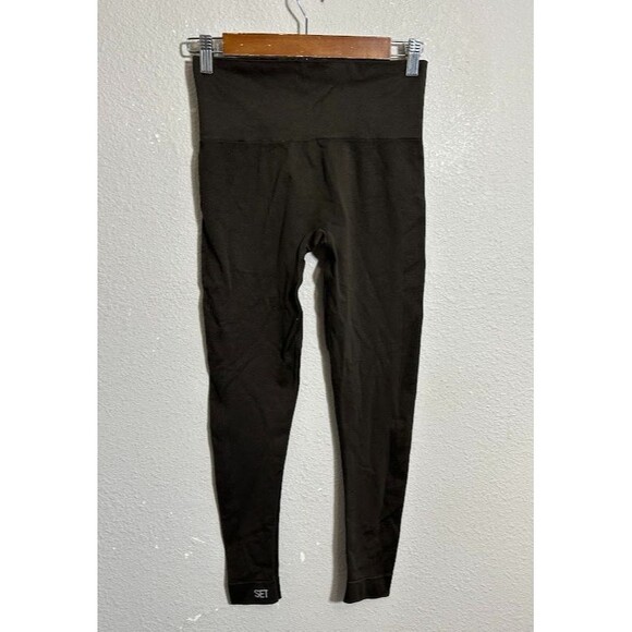 SET Active Sculptflex Power High Rise Brown Seamless Knit Leggings Size S - Picture 4 of 9